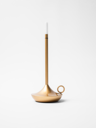 Лампа настольная беспроводная d=11 см. h=25,5 см. 1 цвет, 3 режима яркости, алюм., золотая LED CANDLE MGline /1/20/ Лампа настольная беспроводная d=11 см. h=25,5 см. 1 цвет, 3 режима яркости, алюм., золотая LED CANDLE MGline /1/20/