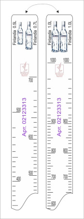 Линейка Finlandia (0.5 л./0.7 л./1 л.) L=28 см. В=2 см. /1/