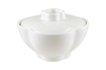 Салатник d=110 мм. 300 мл. h=60 мм. с крышкой Белый, форма Ист Bonna /1/12/1116/ ВДОХНОВЕНИЕ