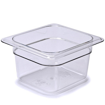 Гастроемкость 1/6 h=100 мм. 176*162 мм. 1,6 л. поликарб. прозрач. /1/48/