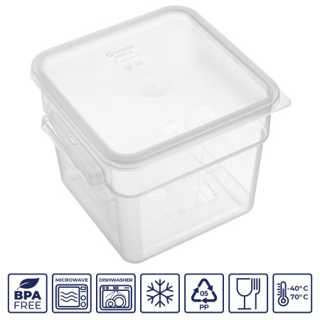 Крышка для контейнера для продуктов квадратная 230*230 мм. прозрачная, п/п (контейнер 76701, 76702) GP /1/12/