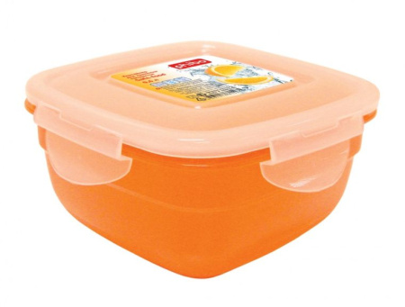 Контейнер для продуктов квадр.   0,6 л. 13*13*7 см. герметичный п/п цвет в ассорт. SAFE-FOOD /1/30/
