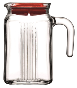 Кувшин 0,6 л. d=78 мм. h=140 мм. с красной крышкой Фриго /6/432/