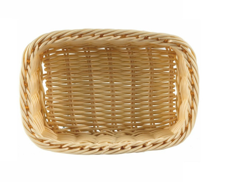Корзина для хлеба прямоуг. 17*16 см. h=10 см. бежевая полиротанг MGprof /1/ АКЦИЯ