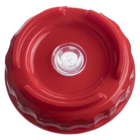 Емкость для соуса  750 мл. d=70 мм. h=237 мм. с 2 крышками, с силик. носик. широкая прозрачная, крышки красные GP /1/96/