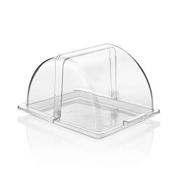 Поднос сервировочный GN 1/2 32,5*26,5 см. поликарбонат, прозрачный, с крышкой Roll-Top GP /1/