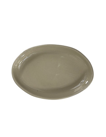 Блюдо овальное 190*130 мм. Оливковый, форма Крас волнистый край Bonna /1/6/