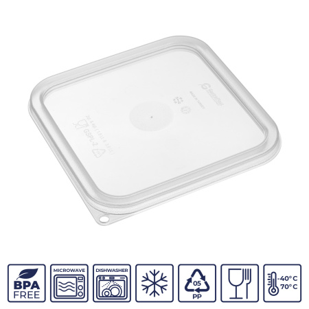 Крышка для контейнера для продуктов квадратная 190*190 мм. прозрачная, п/п (контейн. 76699, 76700) GP /1/12/