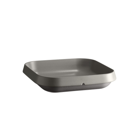 Салатник для подачи/фуршета 285*285 мм. 3100 мл. h=65 мм. серый керам штабелир. Emile Henry /1/3/