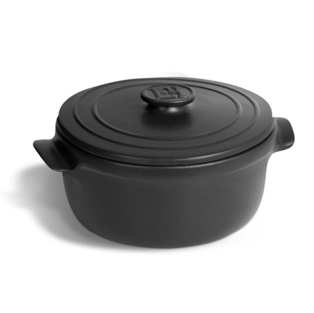 Кастрюля 0,6 л. керам. d=13,5 см. h=10 см. с крышкой черная Emile Henry /1/2/