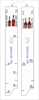 Линейка Martell VS/VSOP (0,7 л./1 л.) L=28 см. В=2 см. /1/